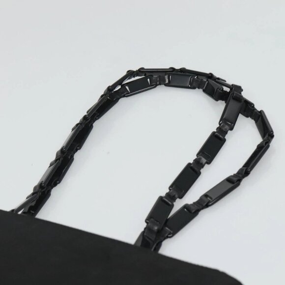 PRADA Chain Shoulder Bag Nylon Black Auth - Picture 9 of 16